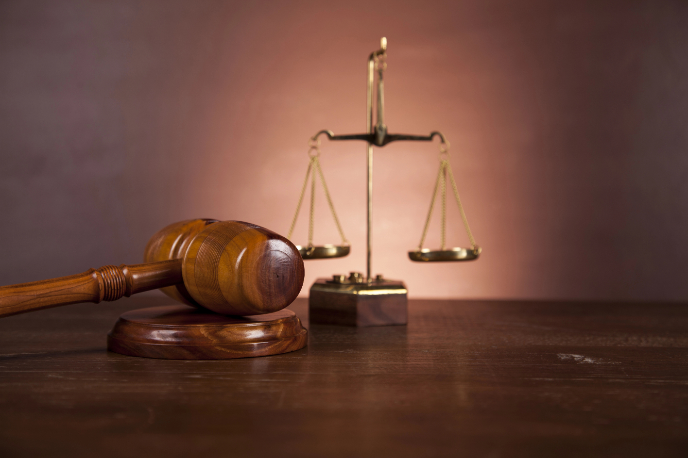 Law Concept with Wooden Table
